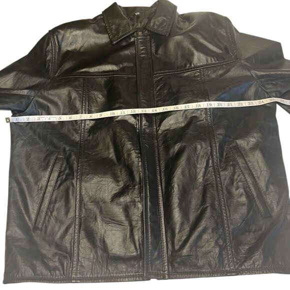 David Moore Leather Jacket Men’s 2XL Y2K Streetwear Black Fall Outerwear - Picture 5 of 16